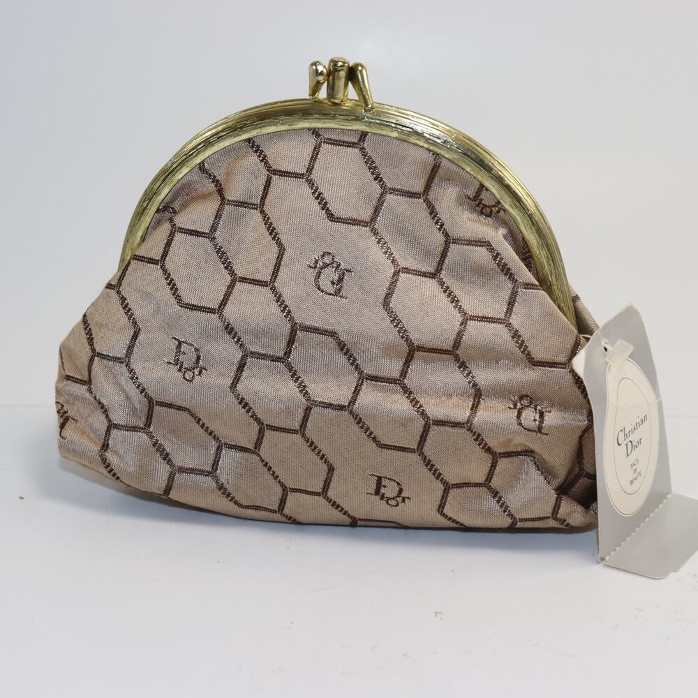 Vintage New With Tags Christian Dior kiss lock make‎ up purse with mirror